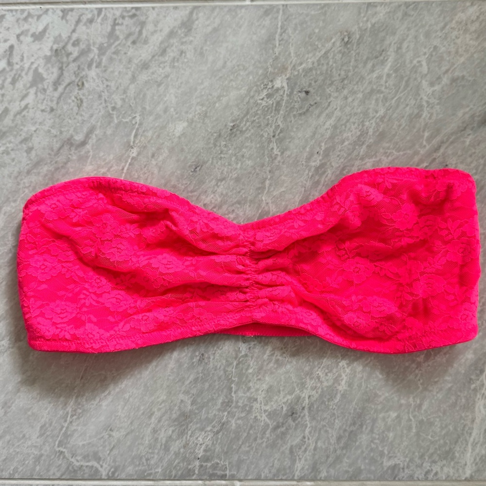 NWOT Victoria’s Secret PINK Hot Pink Lace Bandeau